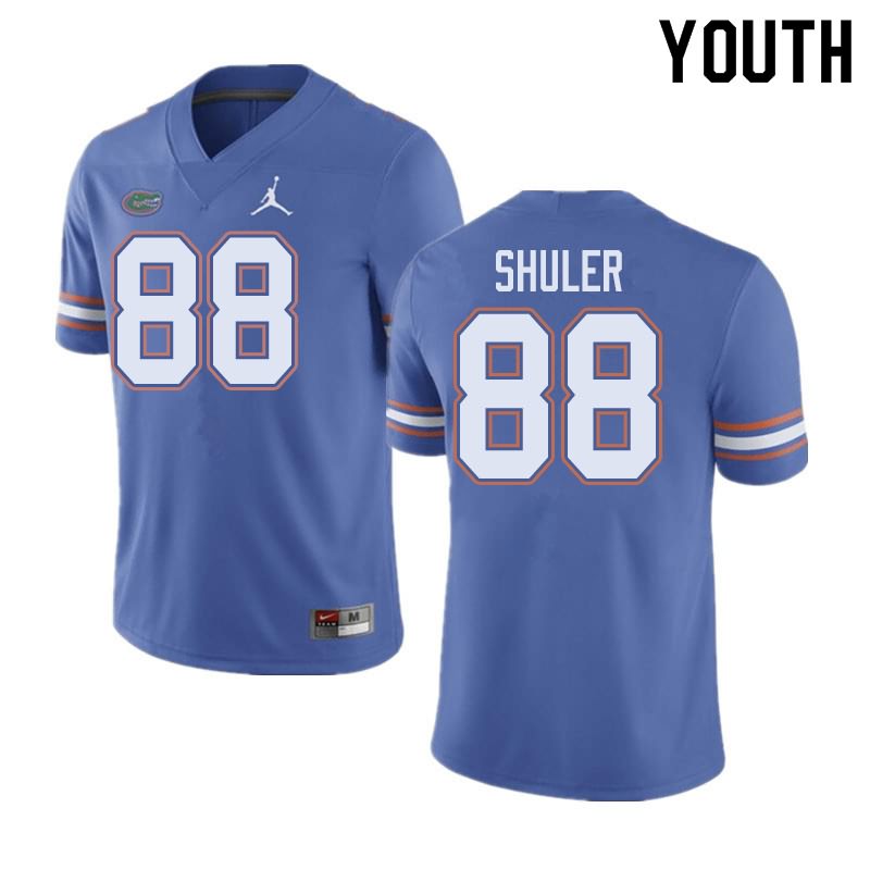 Youth NCAA Florida Gators Adam Shuler #88 Stitched Authentic Jordan Brand Blue College Football Jersey VRF8465DX